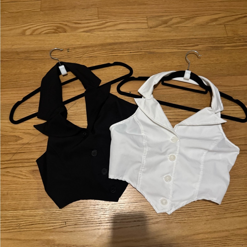 Stylish Black and White Halter Tops